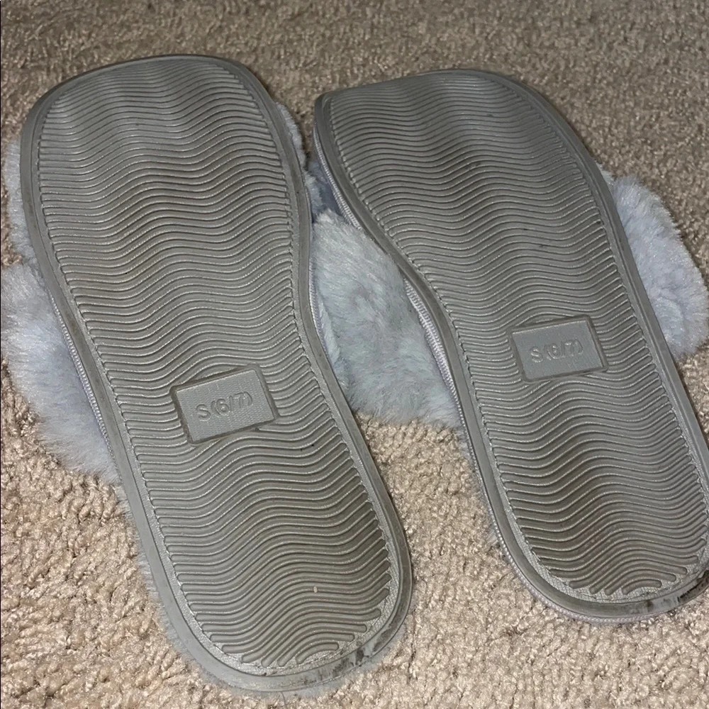 Gray Fur Slippers - Picture 2 of 5
